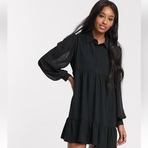 In The style Black Long sleeve mini dress
